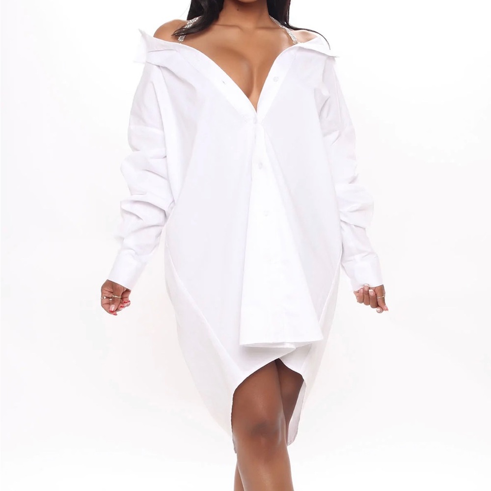 Fashion Nova Shine Shirt Dress